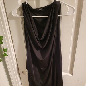 jonathan martin Black Drape Neck Sleeveless Short Dress with Cowl Neck Size XL